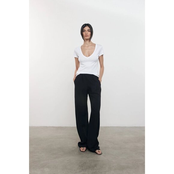 Enza Costa Everywhere Pants in Black 1 Small New Womens Relaxed Trousers - Picture 13 of 14
